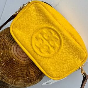 Tory Burch Yellow Crossbody Bag with Vibrant Leather